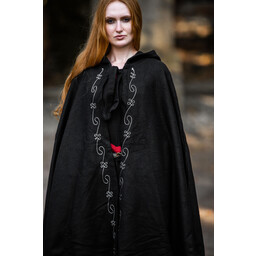 Embroidered cloak Damia, black