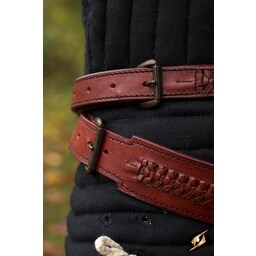 Braided sword belt, red