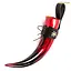 Devilish drinking horn with luxurious drinking horn holder