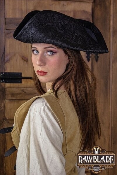 Pirate hat Jack Rackham, deluxe, black