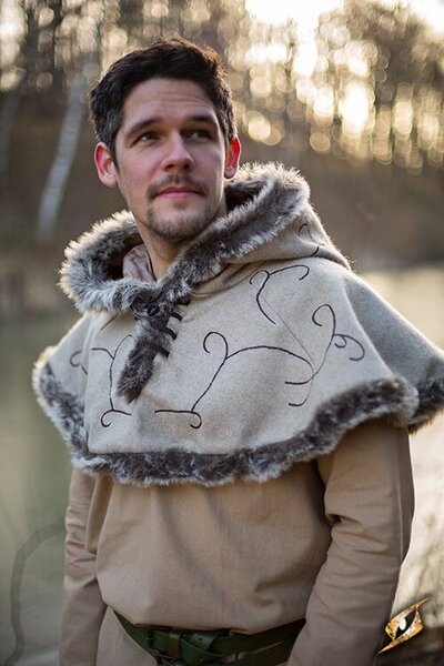 Fur hood Gisla, grey