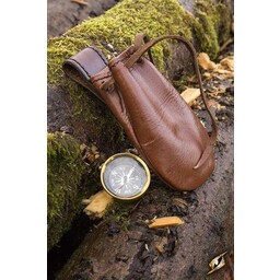 Compass with leather pouch