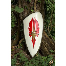 LARP red-white elven shield, 120 x 55 cm