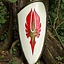 LARP red-white elven shield, 120 x 55 cm