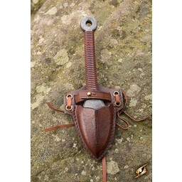 LARP kunai knife with holder, brown