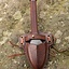 LARP kunai knife with holder, brown