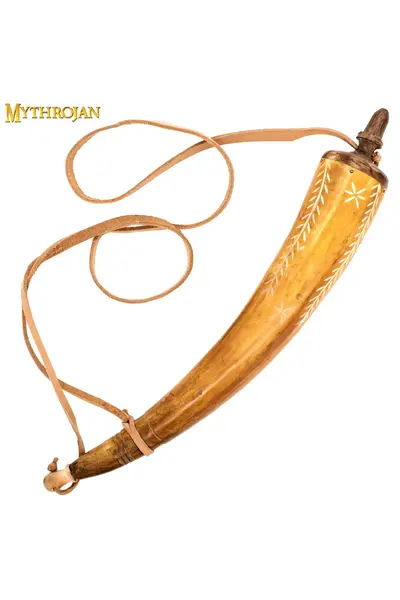 Decorated powder horn