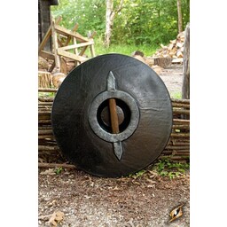 LARP round shield, red-wood 50 cm