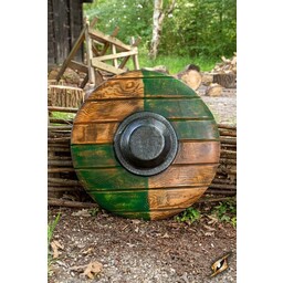 LARP round shield, green-wood 70 cm