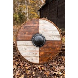 LARP shield Thegn, white-wood, 70 cm
