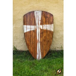 LARP kite shield wood with white cross