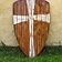 Epic Armoury LARP kite shield wood with white cross