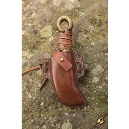 LARP skinner knife with holder, brown