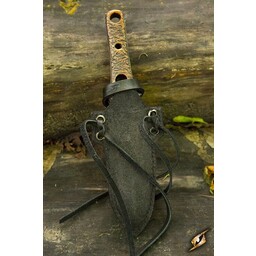 LARP throwing/thrust knife with holder, black