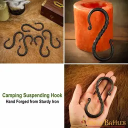 Hand-forged S-hooks set of 5 pieces