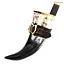 Viking drinking horn with luxurious drinking horn holder