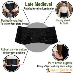 Medieval armor belt, black