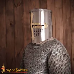 Medieval crusader helmet