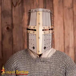 Crusader helmet with brass visor