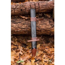 LARP Sword Scabbard, medium, left-handed, leather