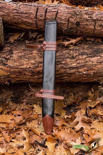 LARP sword scabbard, M, right-handed, black