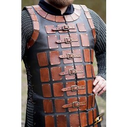 Leather brigandine long, brown