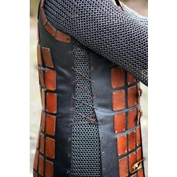 Leather brigandine long, brown