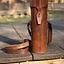 Leather scroll or bottle holder, brown