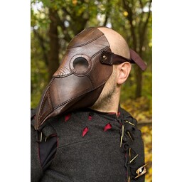 Leather mask plague doctor, brown