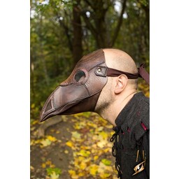 Leather mask plague doctor, brown