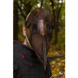 Leather mask plague doctor, brown