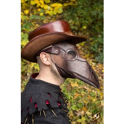 Leather mask plague doctor, brown