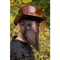 Leather mask plague doctor, brown