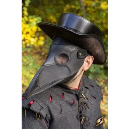 Leather mask plague doctor, black