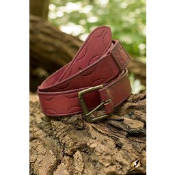 Leather belt Aruthia, red