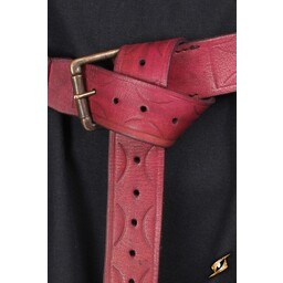 Leather belt Aruthia, red