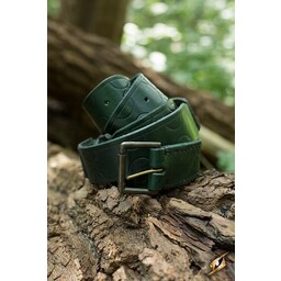 Leather belt Aruthia, green