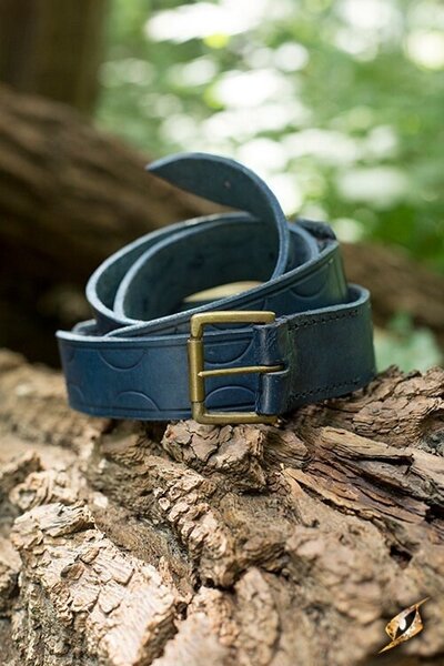 Leather belt Aruthia, blue