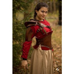 Leather shoulder armor, brown