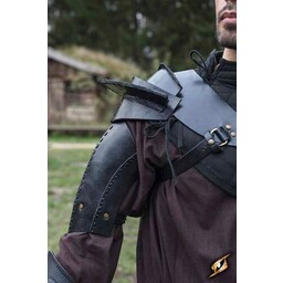 Leather shoulder armor, black