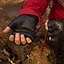 Leather fingerless gloves, black