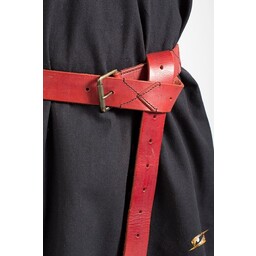 Leather X-belt, red