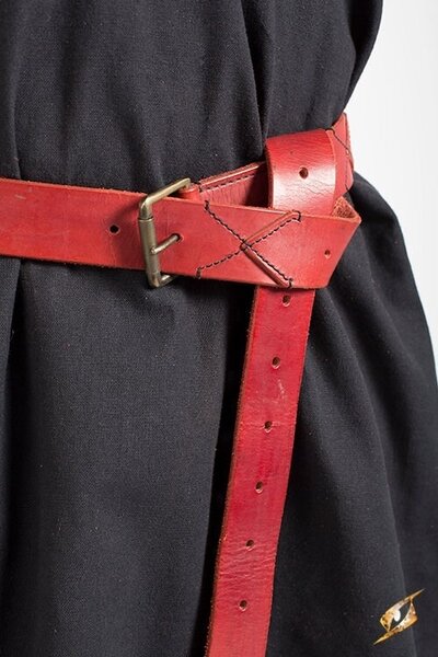 Leather X-belt, red