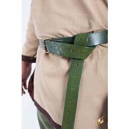 Leather X-belt, green