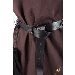 Leather X-belt, black