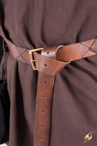 Leather X-belt, brown