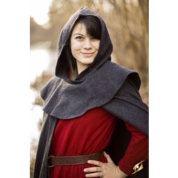 Medieval hooded cloak Thomas, grey