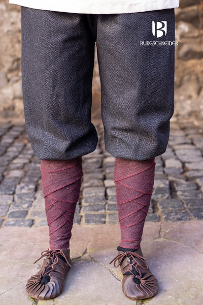 Viking trousers herringbone motif Tilda, black-grey