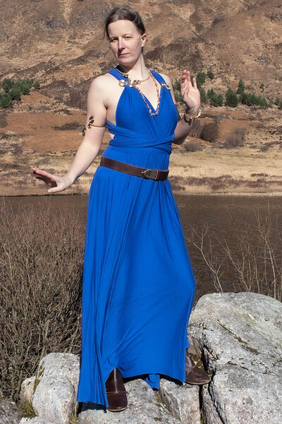 Goddess Dress Aphrodite, royal blue