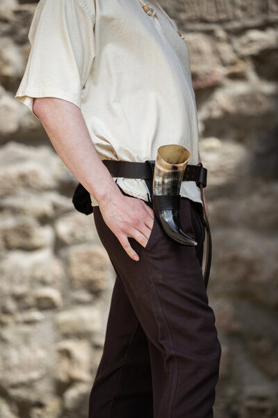 Authentic drinking horn holder